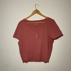 Ruffled Trim Crop Top